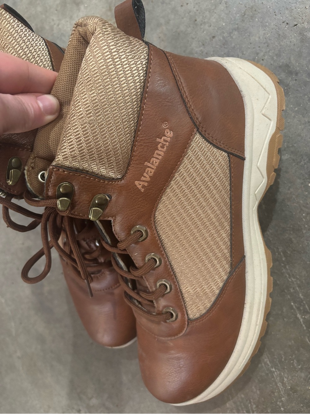 Avalanche Brown and Tan Men's Leather Hiking Boots